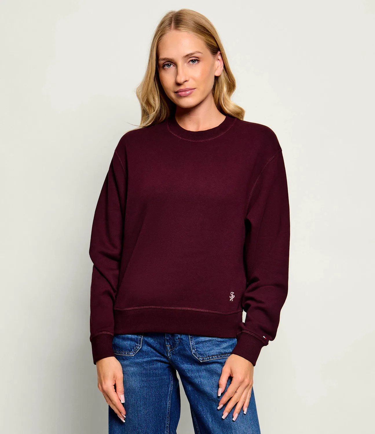 Свитшот из футера с капюшоном Tommy Hilfiger, Bordeaux