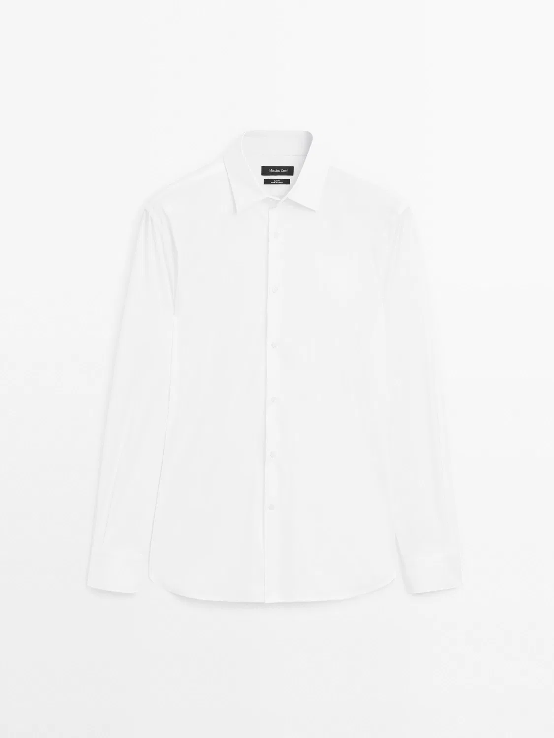 Облегающая эластичная рубашка Massimo Dutti, белый