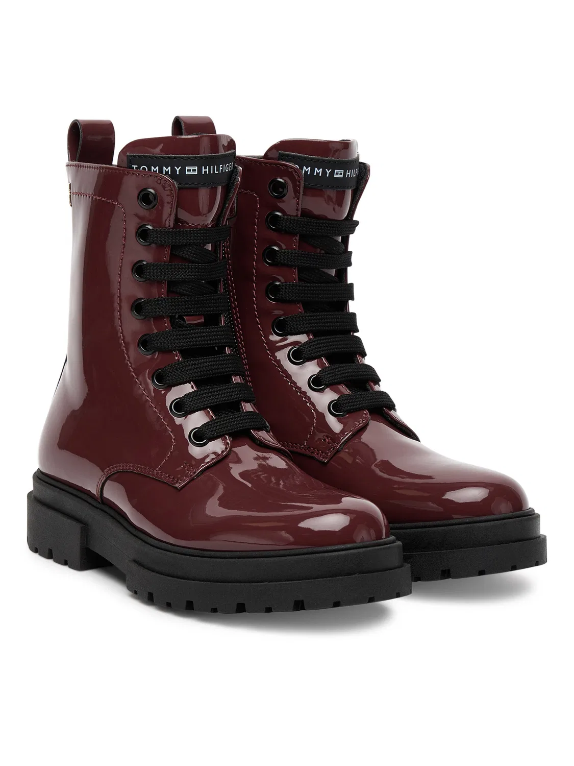 Ботильоны на шнуровке для девочки Lace-Up Bootie Tommy Hilfiger, темно-красный — фото 2