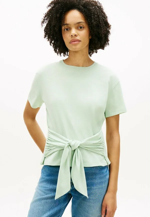 Футболка с принтом в виде узла co slub knot tee print Tommy Hilfiger, Gentle Jade