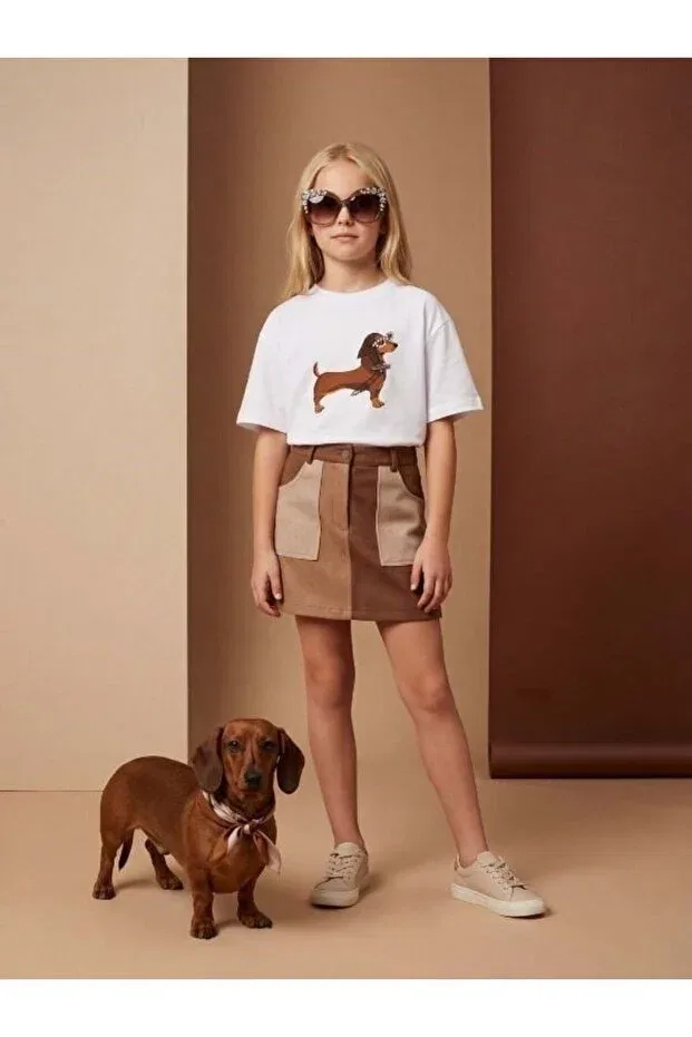 Детская футболка для девочек с принтом Zekids, White — фото 2