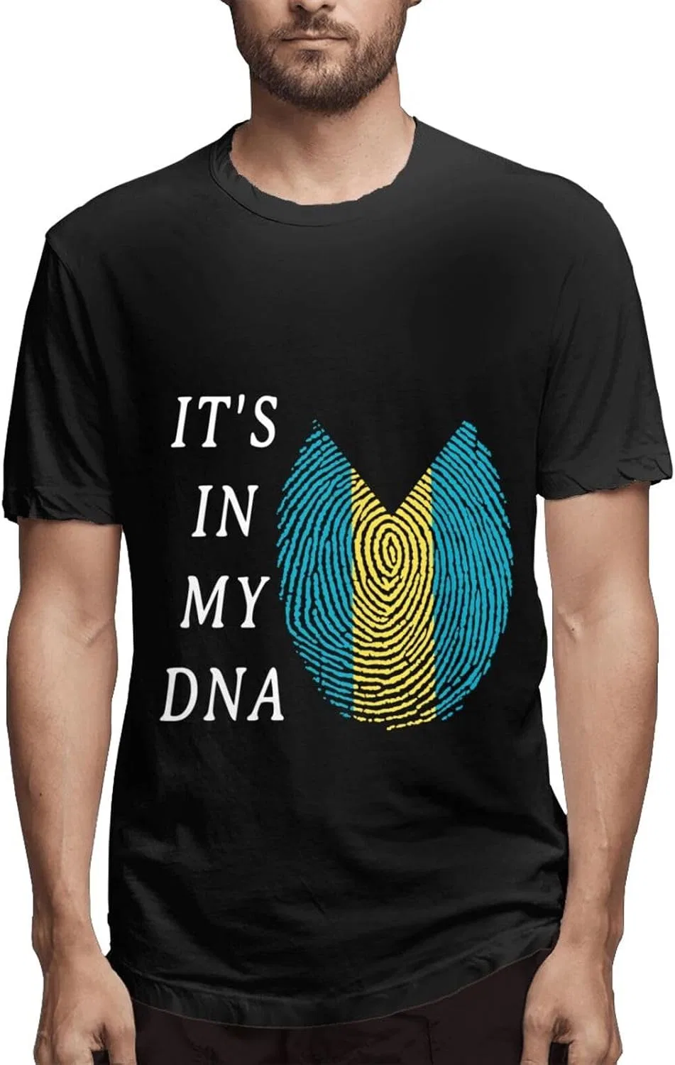 Мужская футболка современного кроя с принтом It's in My Dna Bahamas, Cotton