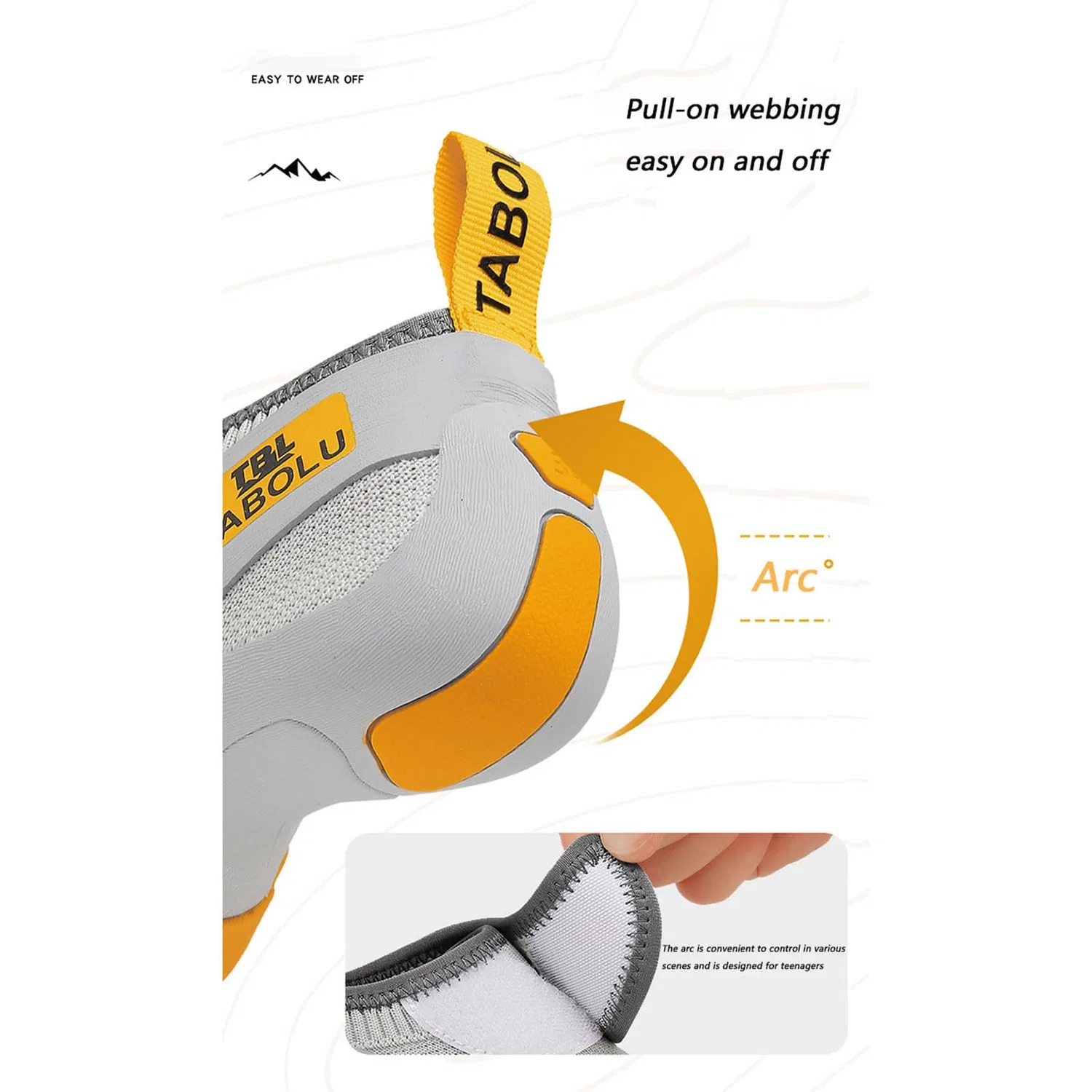 Детские скальные туфли для начинающих SerendipitousWhisper, Grey/Yellow — фото 4