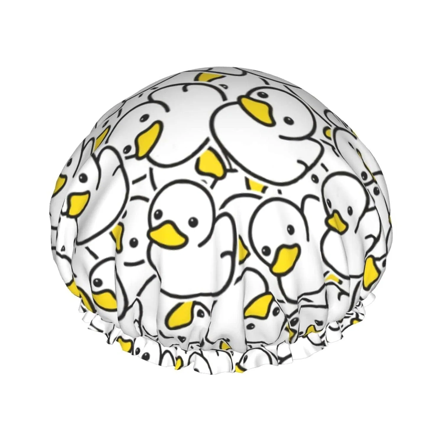 Шапочка для душа Cute Duck White, Oudrspo, водонепроницаемая, регулируемая