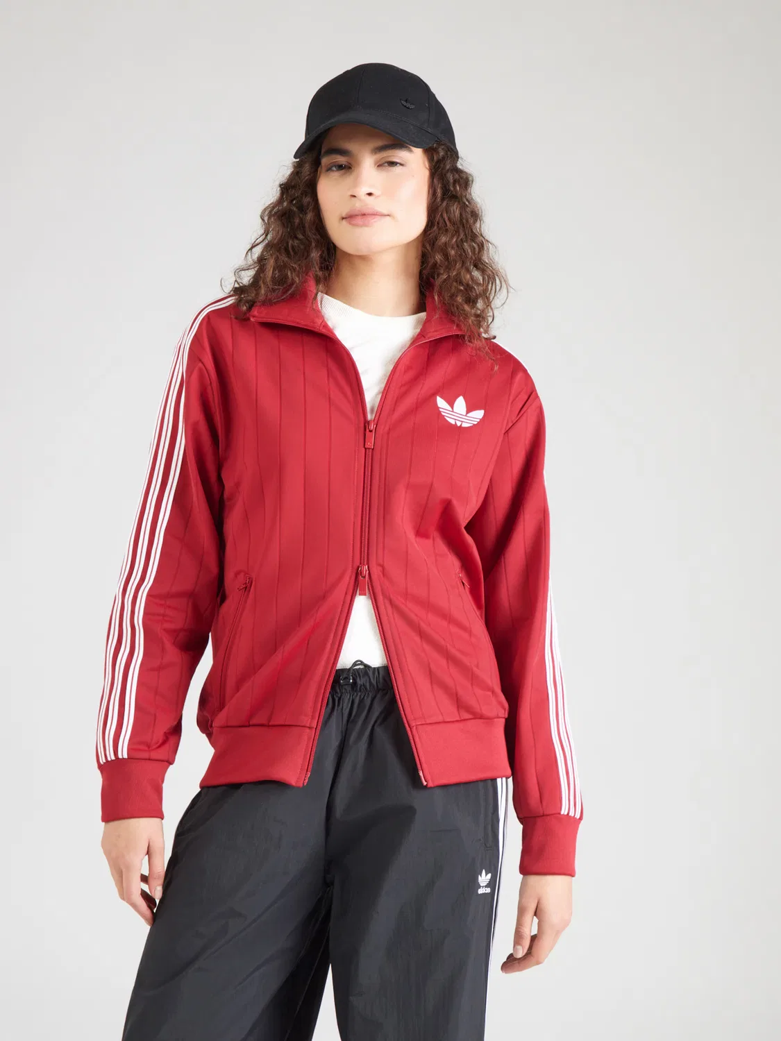 Худи на молнии Adidas Originals FB красного цвета — фото 3