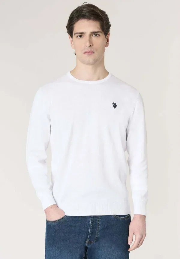 Джемпер с воротником-гольф U.S. Polo Assn. Bianco, белый