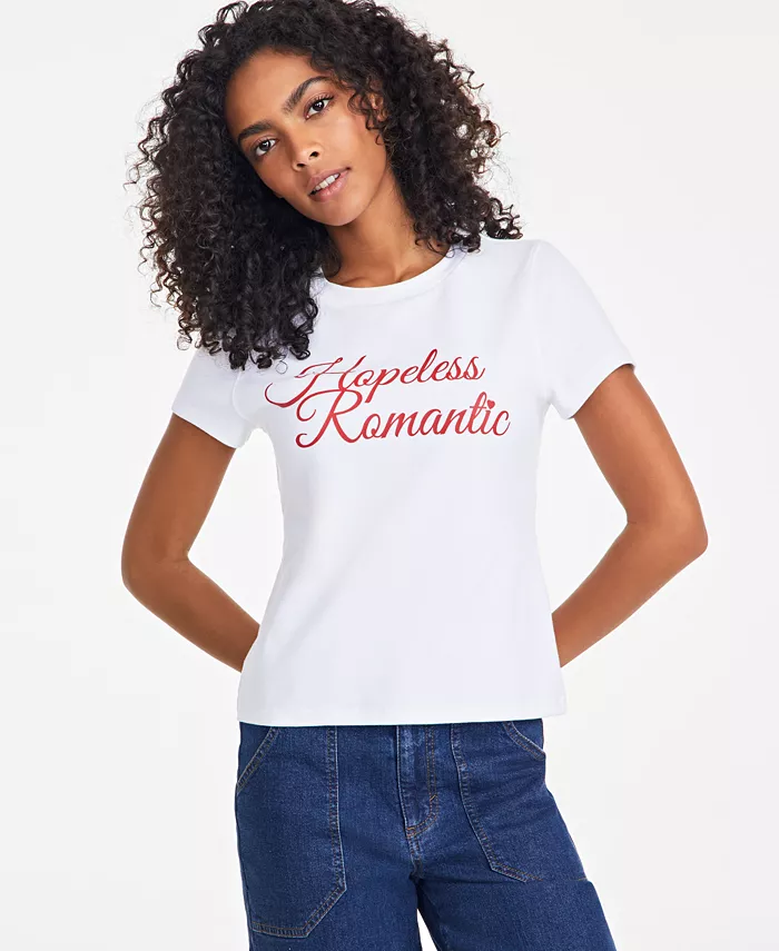

Женская футболка с принтом Hopeless Romantic On 34th, белый