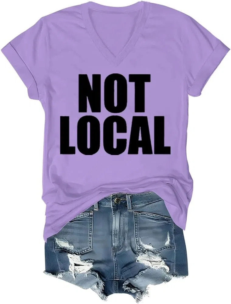 Футболка с принтом Letter Print Unisex, Purple