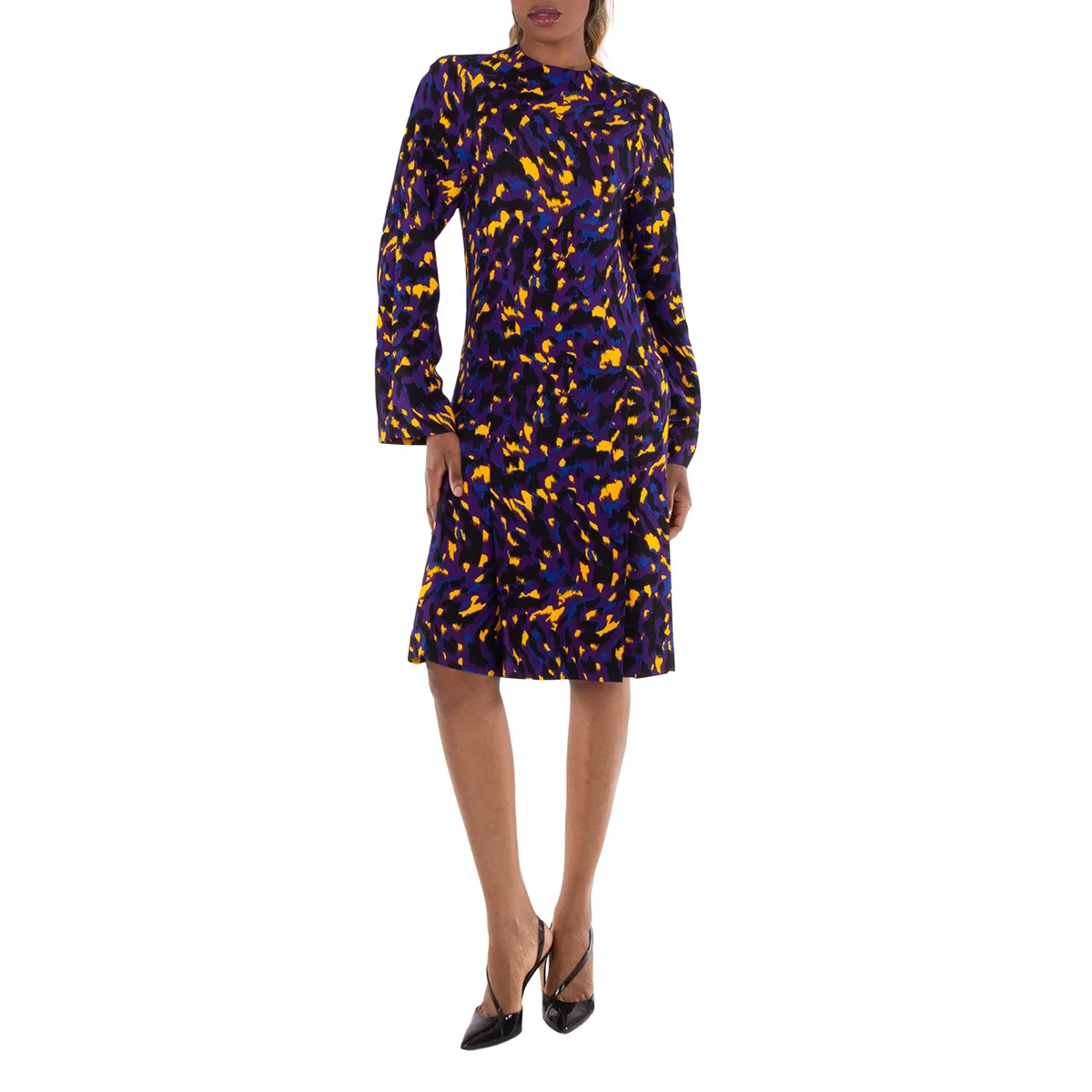 Платье с камуфляжным принтом Camouflage Print Dress Burberry, Thistle Ip Pattern