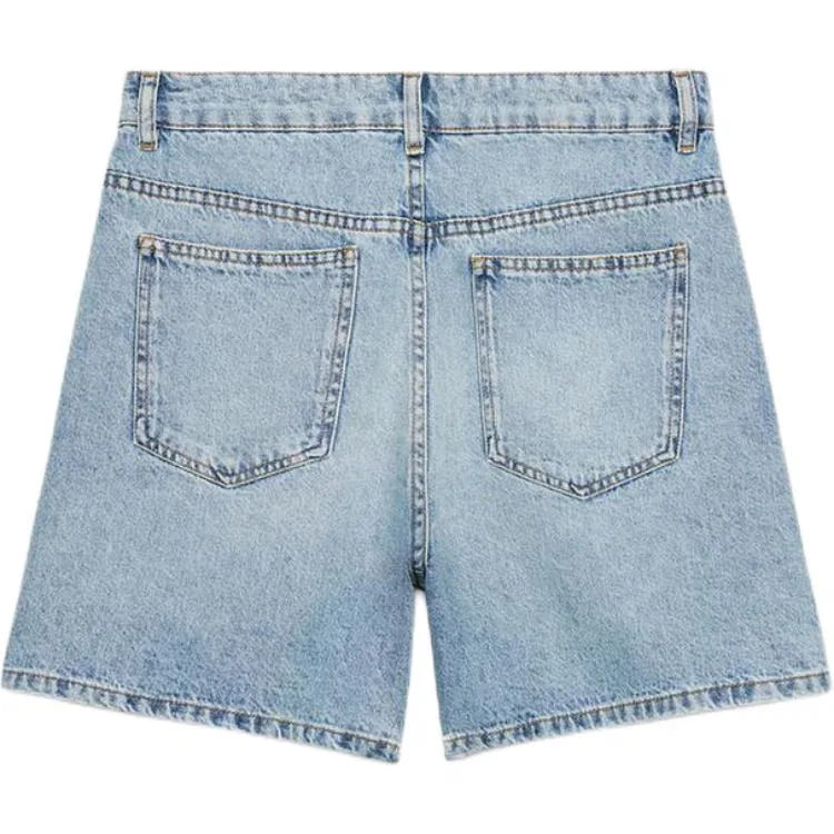 Женские джинсовые шорты с завышенной талией ZARA, Light Blue — фото 3