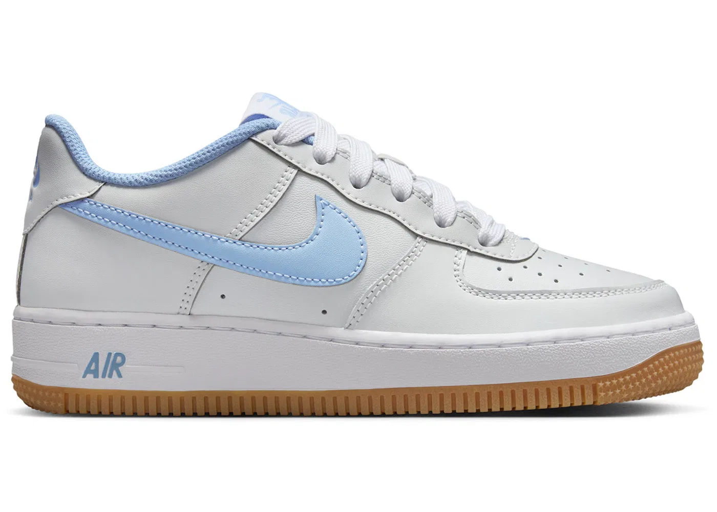 Детские кроссовки для мальчиков с перфорацией Nike Air Force 1 Low LV8, Photon Dust/White/Gum Medium Brown/Psychic Blue