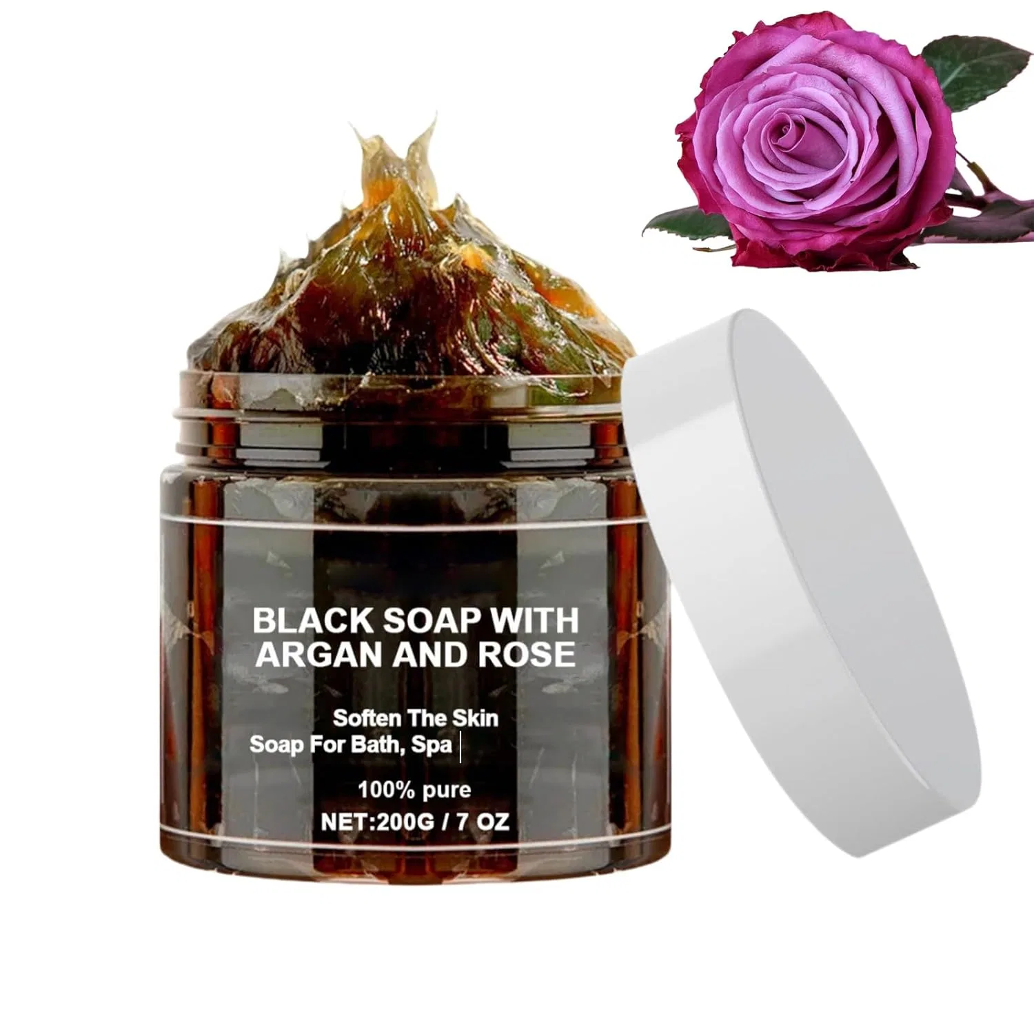 Скраб для тела Moroccan Black Soap Bar, LinBomZony, 200 г, Persimmon