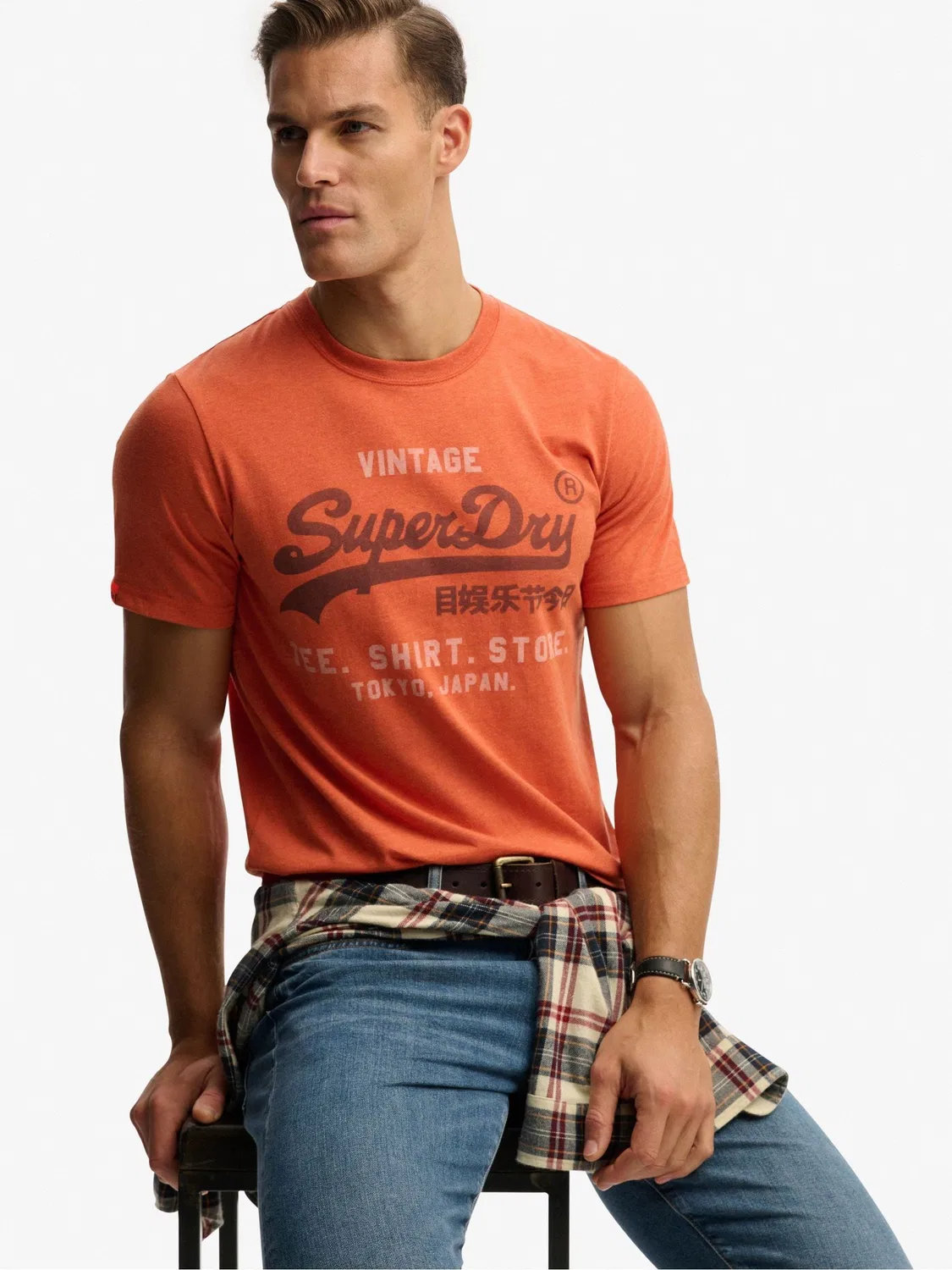 Футболка свободного кроя Superdry Vintage Logo Heritage, оранжевый — фото 2