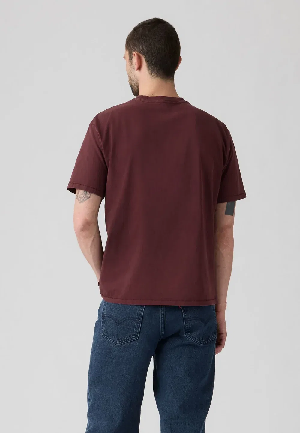 Винтажная футболка - базовая футболка Levi'S, Garment Dye Vineyard Wine — фото 2