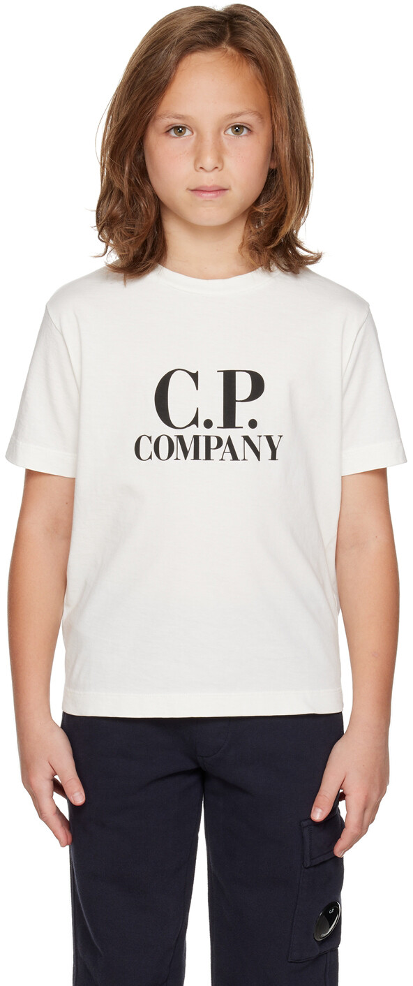 

Детская белая футболка с логотипом C.P. Company Kids, Белый, Детская белая футболка с логотипом C.P. Company Kids