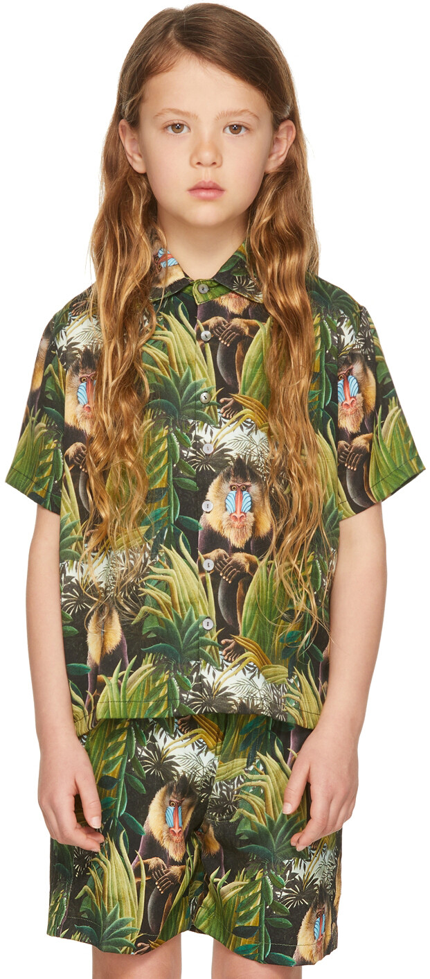 

SSENSE Эксклюзивная Детская Зеленая Рубашка С Коротким Рукавом Mandril Endless Joy, Зеленый, SSENSE Эксклюзивная Детская Зеленая Рубашка С Коротким Рукавом Mandril Endless Joy