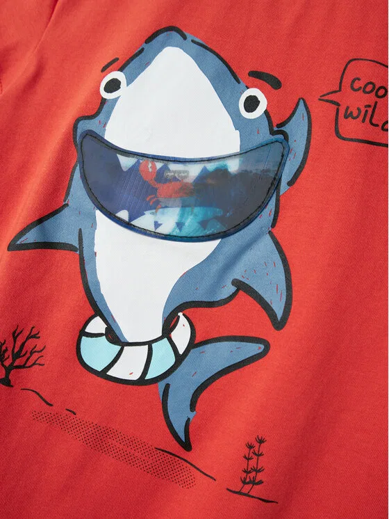 Футболка regular fit Fish Name It, красный — фото 3