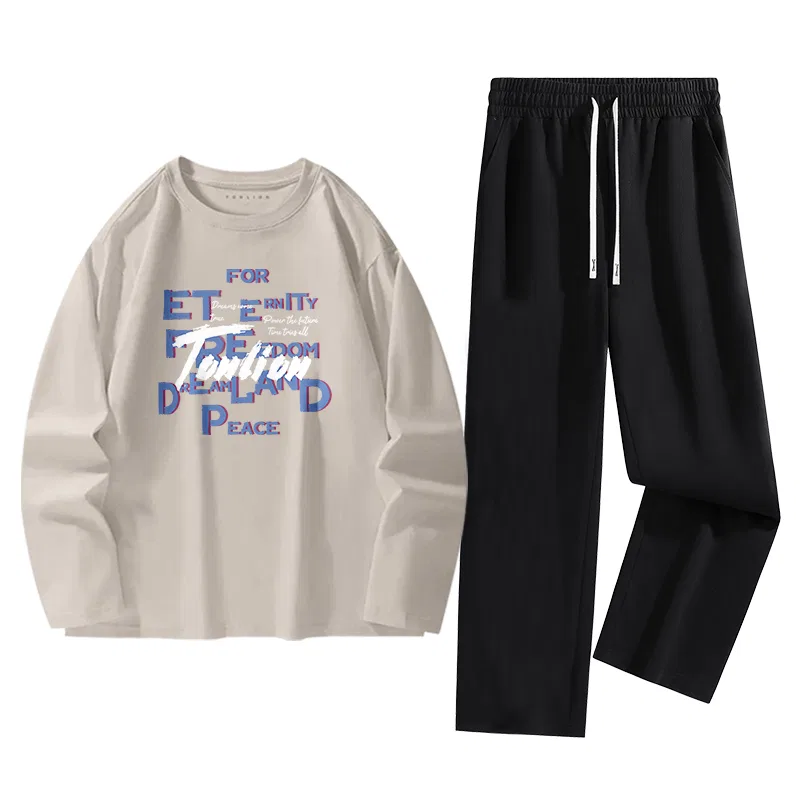 Детский комплект спортивной одежды с принтом Tonlion, Sand Color Tb Chaotic Graffiti Black Blank