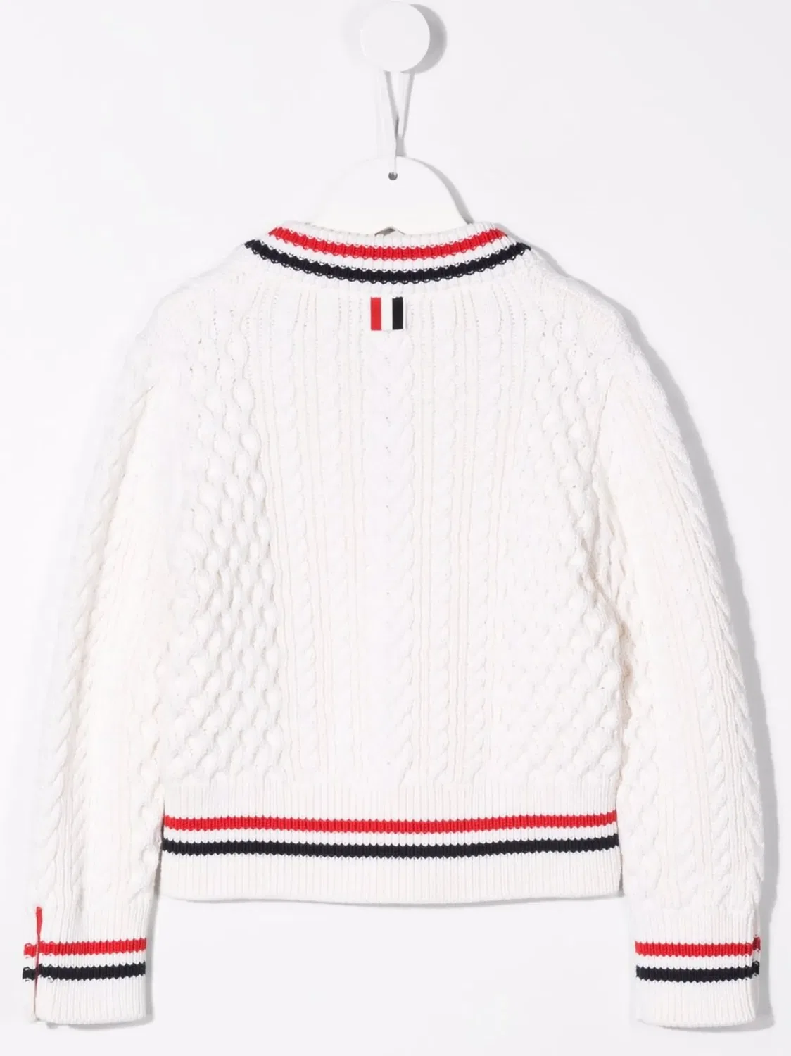 Thom Browne Детский свитер Cricket Cable белый — фото 3