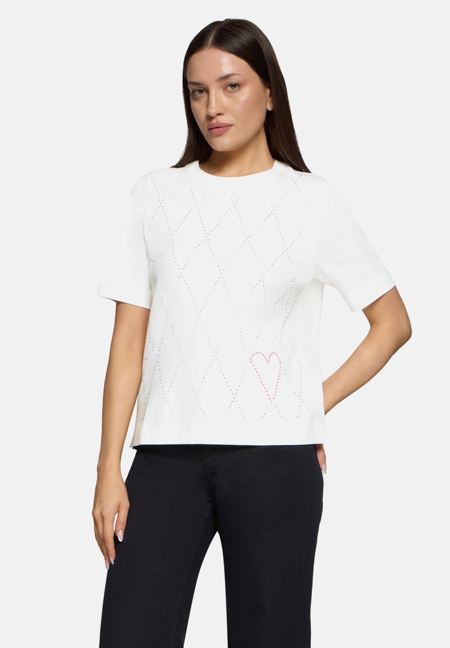 

Футболка Cartoon Print T-shirt, Patch Cream Pink/Off-White, Белый, Футболка Cartoon Print T-shirt, Patch Cream Pink/Off-White