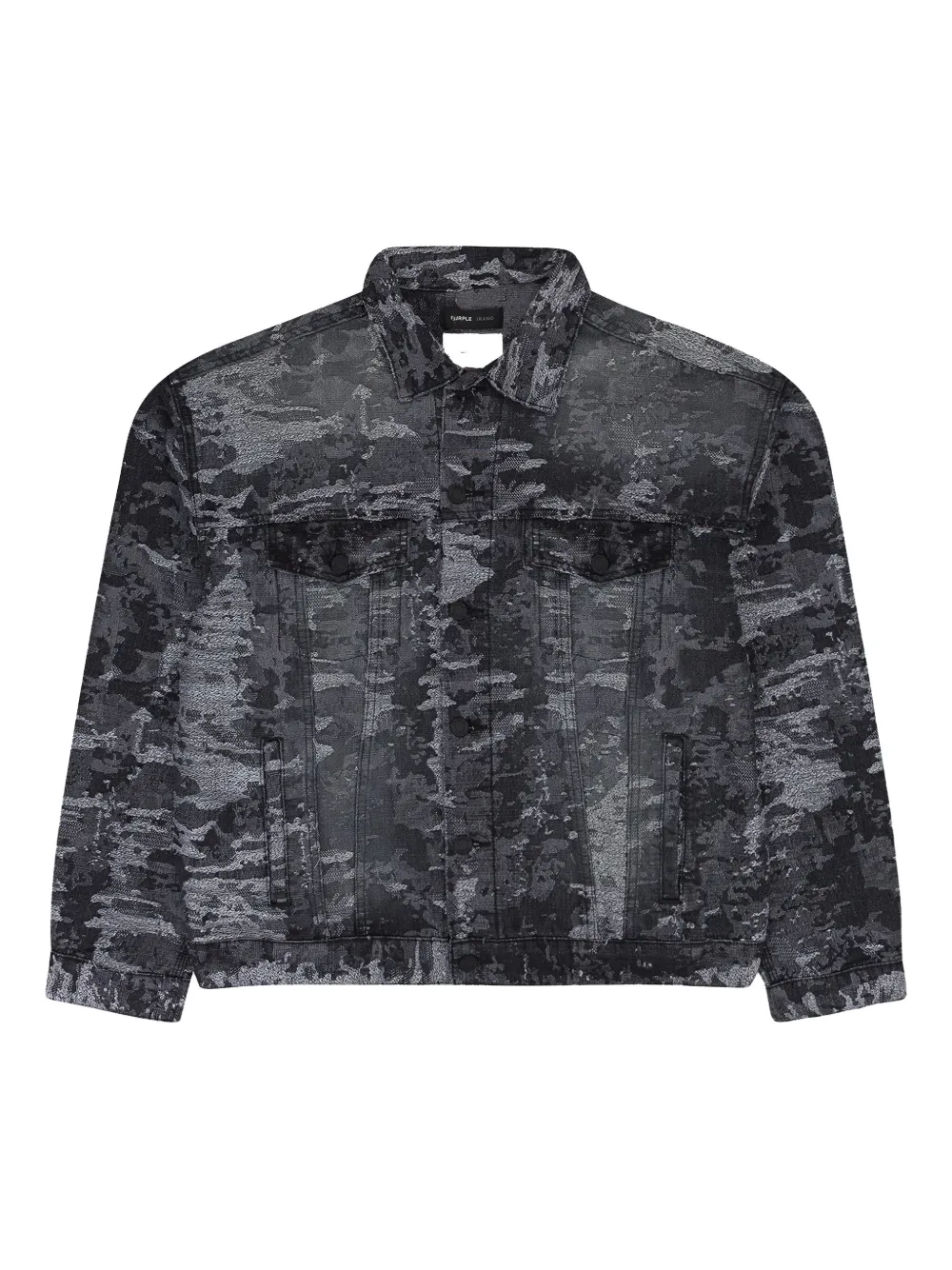 

Жаккардовая джинсовая куртка STADIUM "черная" Purple Brand, черный