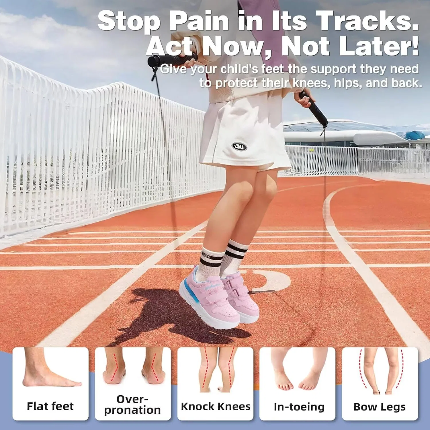 Детские ортопедические кроссовки для девочек OrthoComfoot, Pink — фото 2