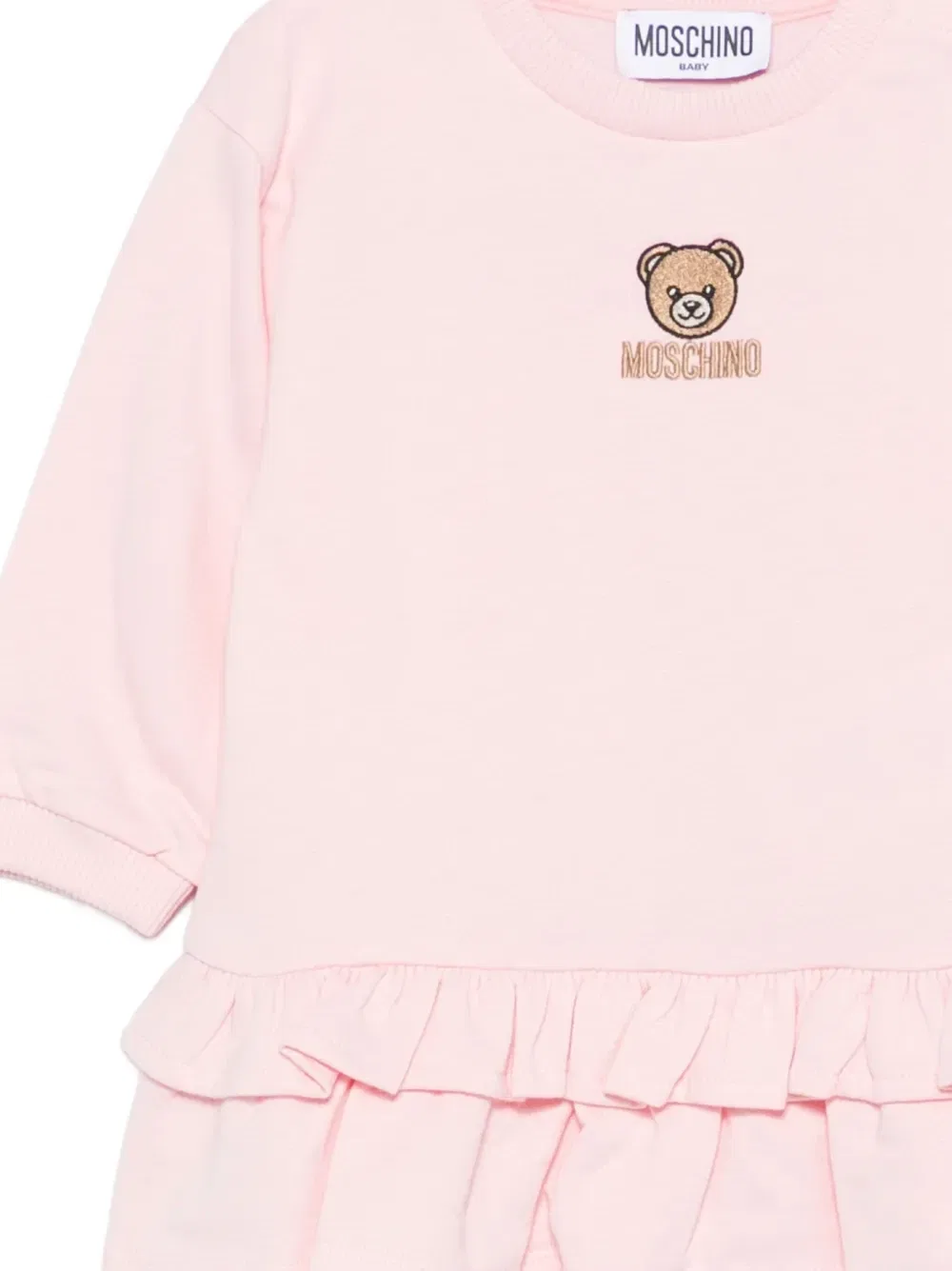 Платье с воланами и принтом Тедди Moschino Kids, розовый — фото 3