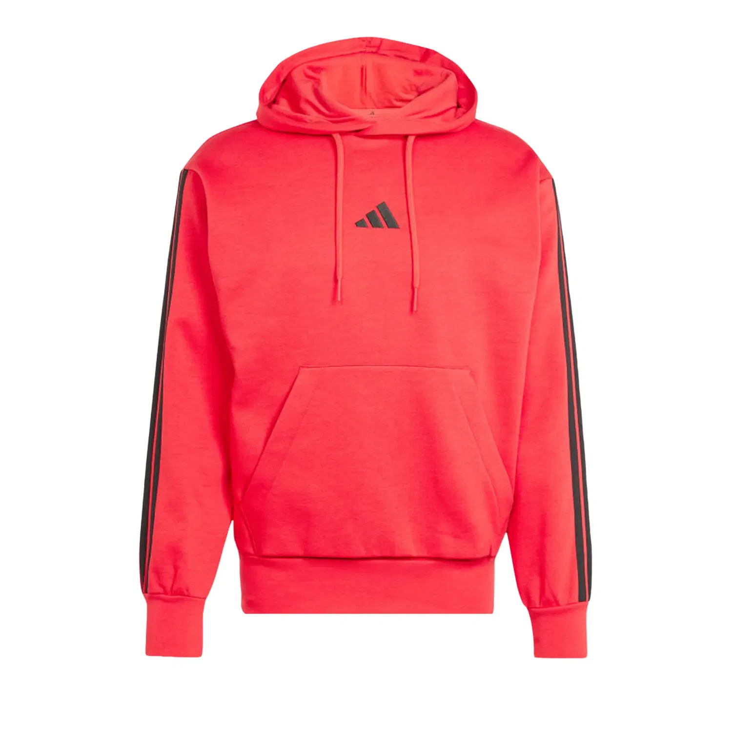 Толстовка Adidas Essentials 3-Stripes Fleece Hoodie, красный
