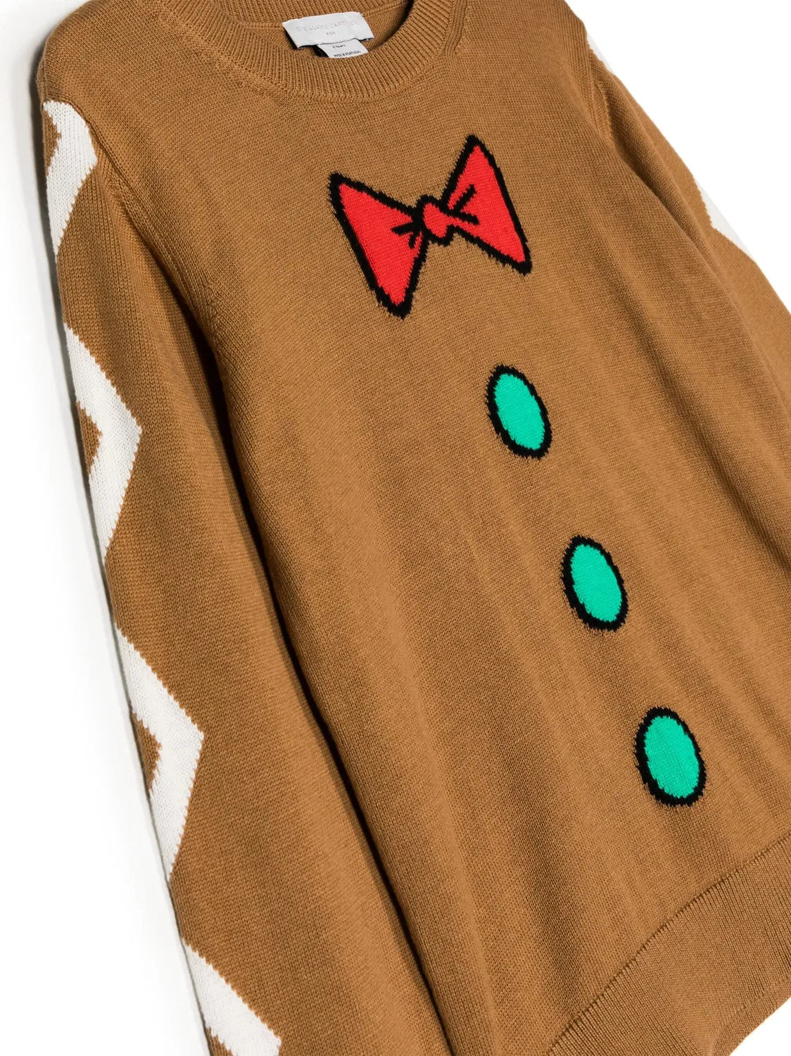 Д jumper из хлопка с интарсией Stella McCartney, коричневый — фото 2