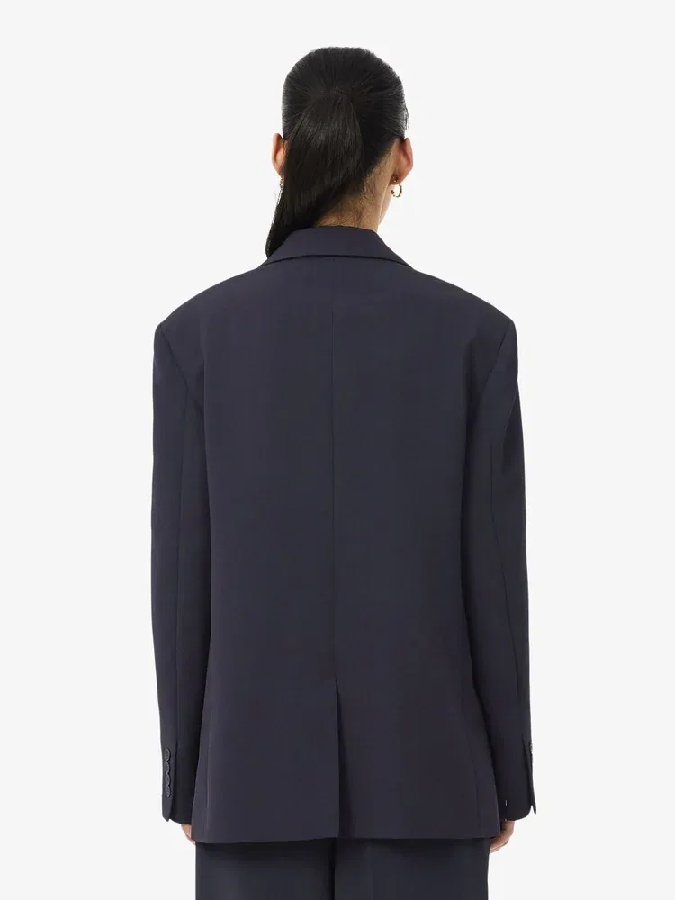 Жакет LACOSTE Iconic Fluid Pique Blazer, Relaxed Fit, Navy — фото 3