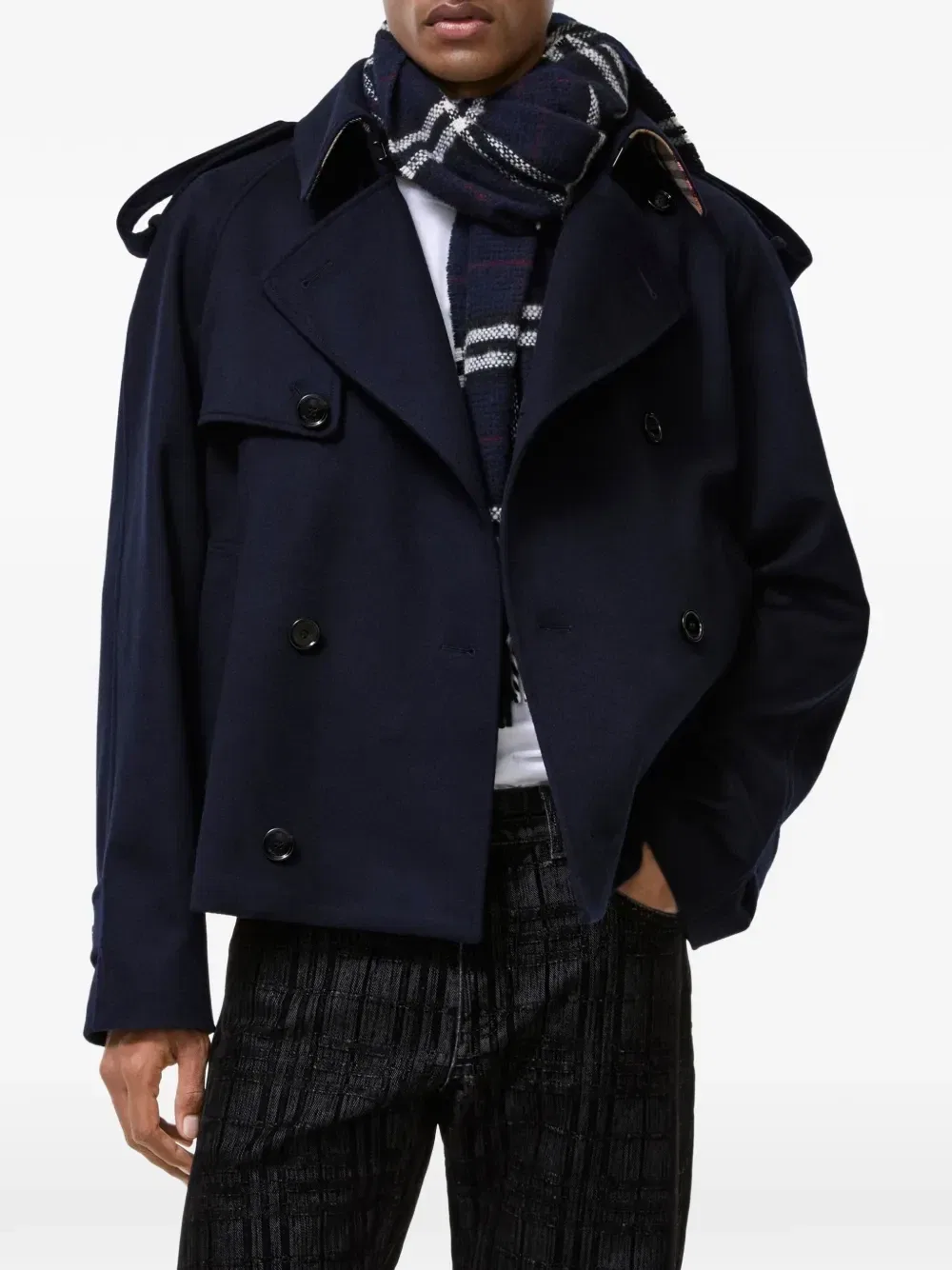 Кашемировая куртка-тренч Leadenham BURBERRY, синий — фото 2