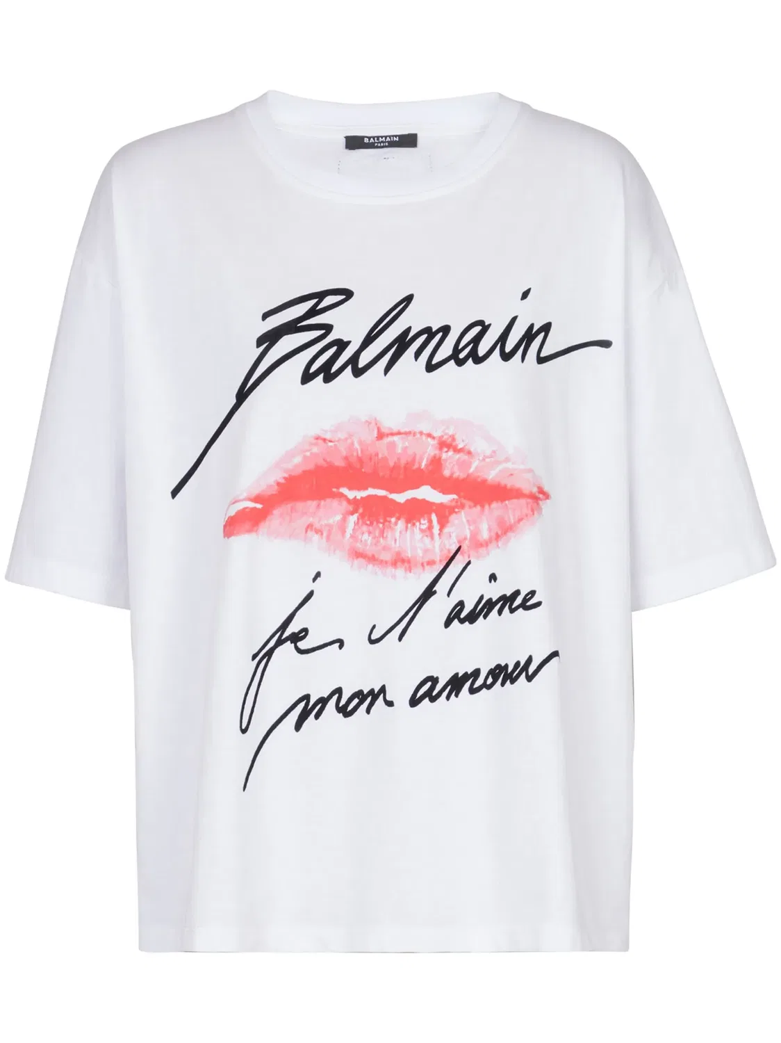 Футболка с принтом поцелуя Balmain, белый