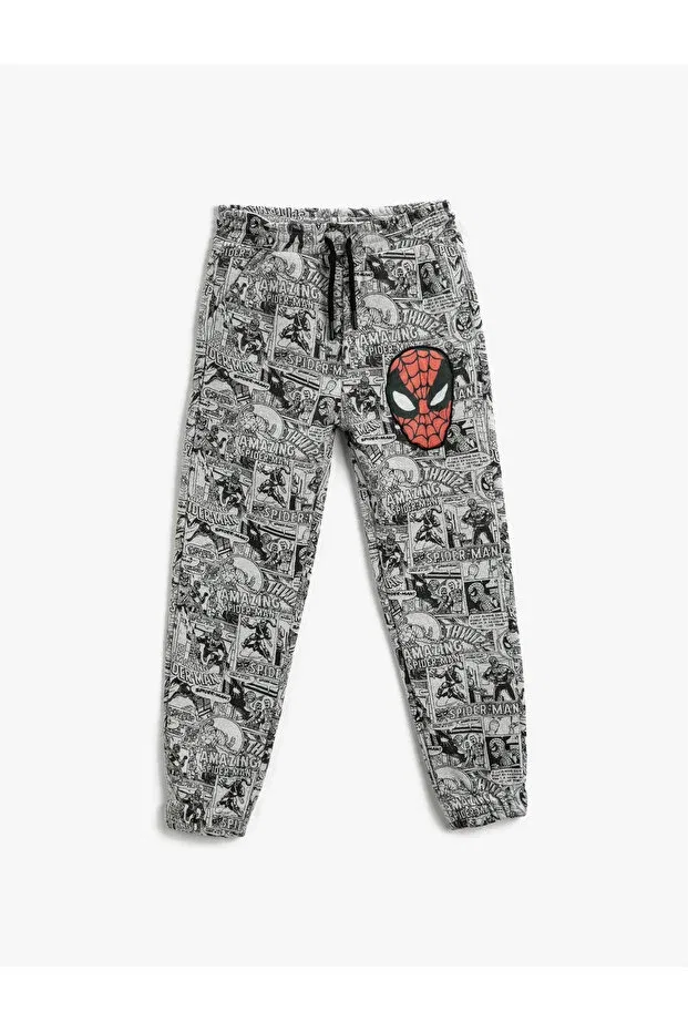 Детские спортивные штаны для мальчиков с принтом Spider Man Koton, Gray Patterned