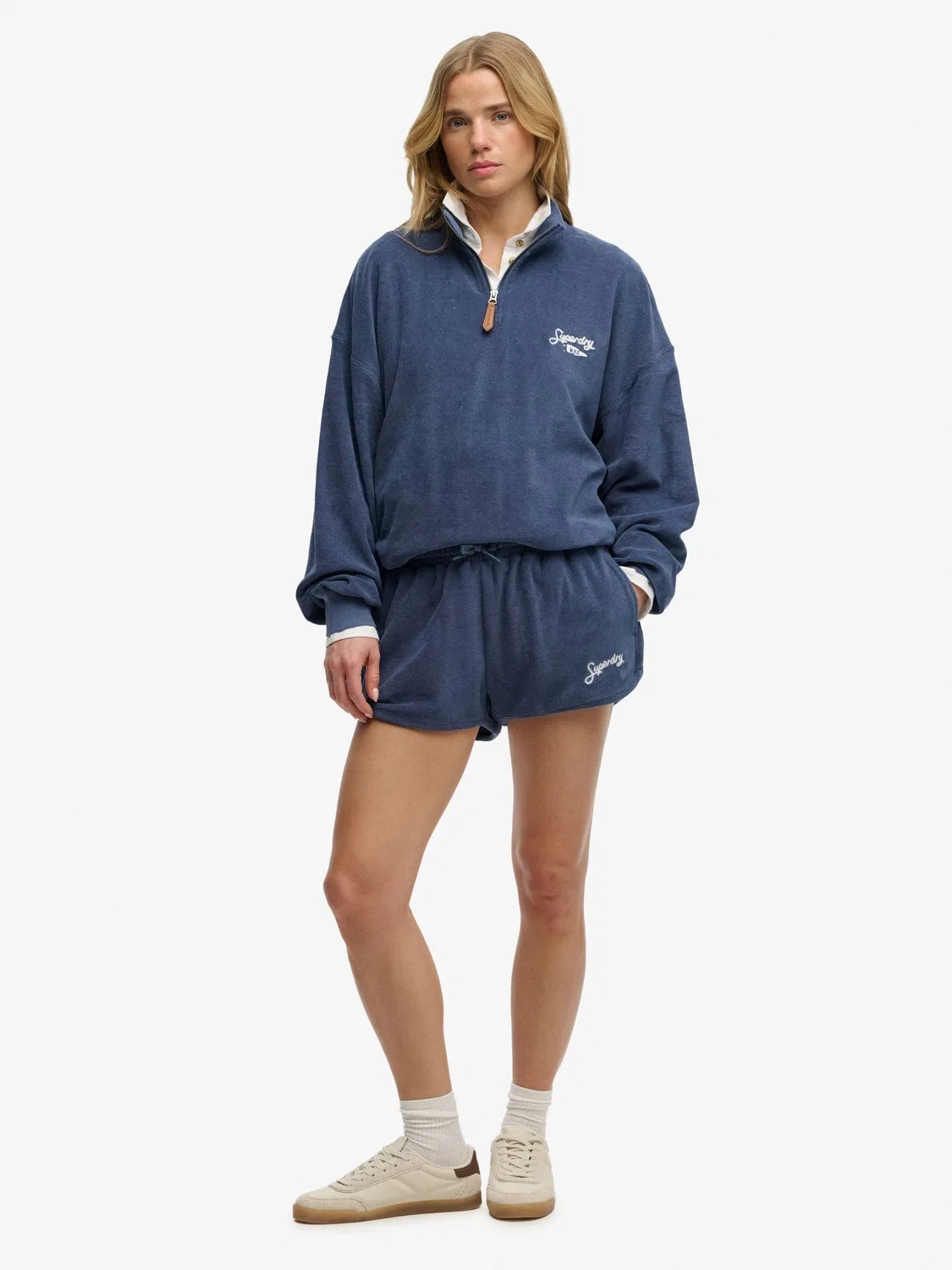 Шорты, хлопковые, Heritage Terry Superdry, синий — фото 2