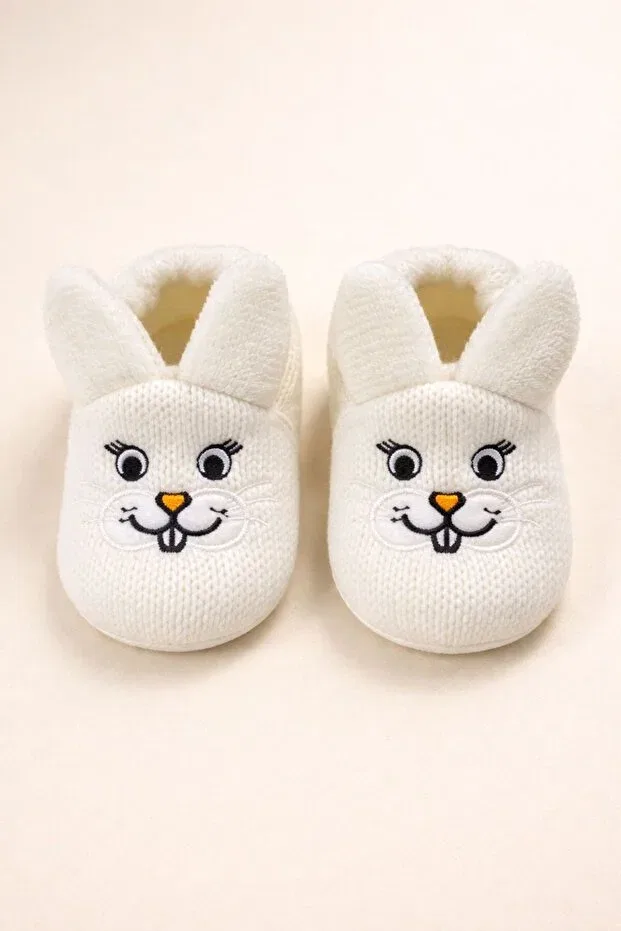 Детские пинетки органические с принтом Numix Baby Kids, Ecru — фото 2