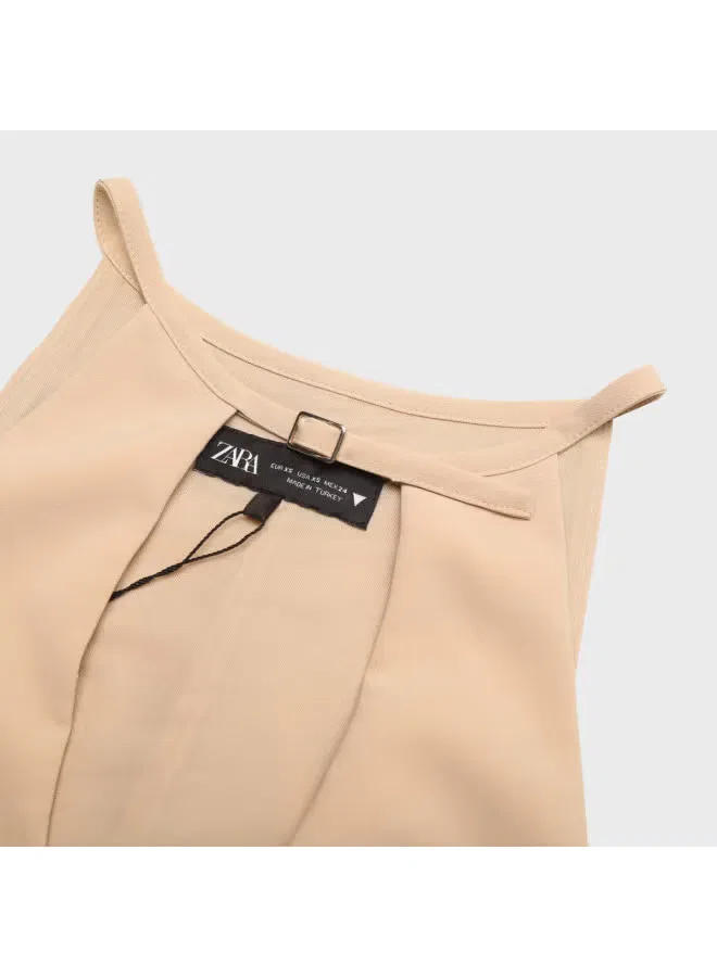 Жилет без рукавов Zara, светло-коричневый — фото 4