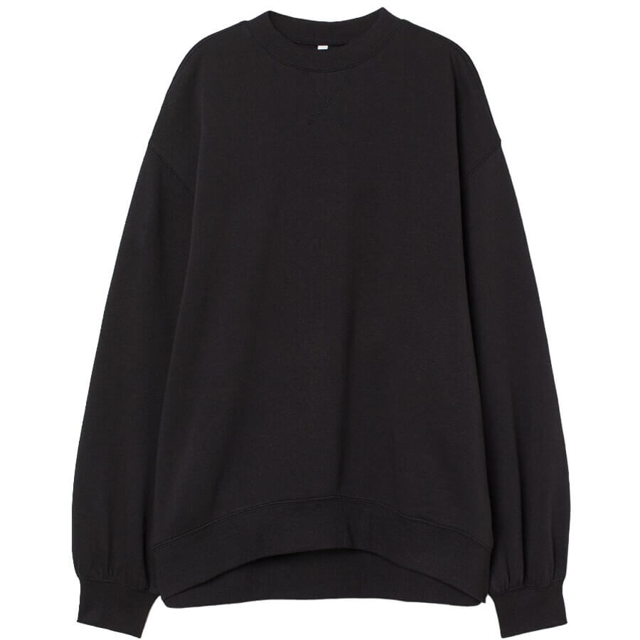 

Свитшот H&M Oversized хлопковый свободного кроя, черный