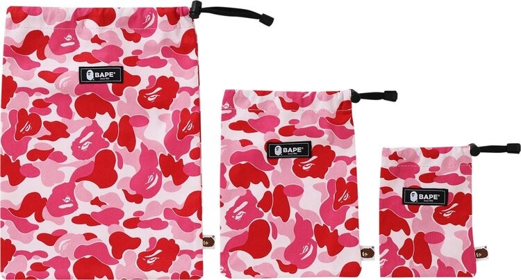 

Сумка BAPE ABC Pouch 3 Piece Set Pink, розовый