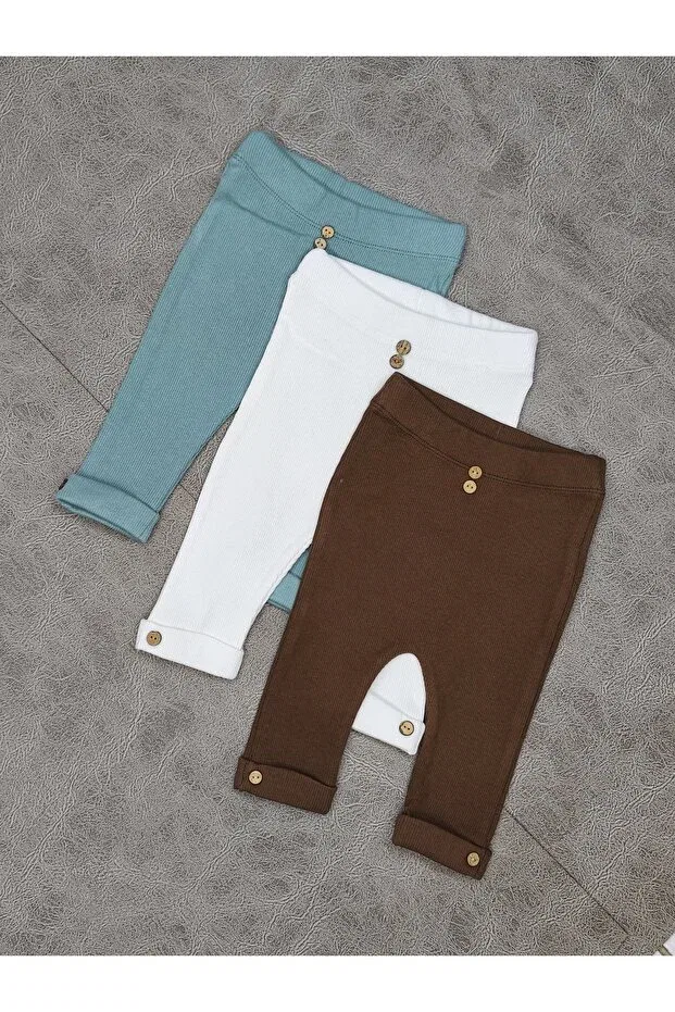 Детские леггинсы для девочек хлопковые 3-Pack baby camisole leggings Vieso, Colored — фото 3