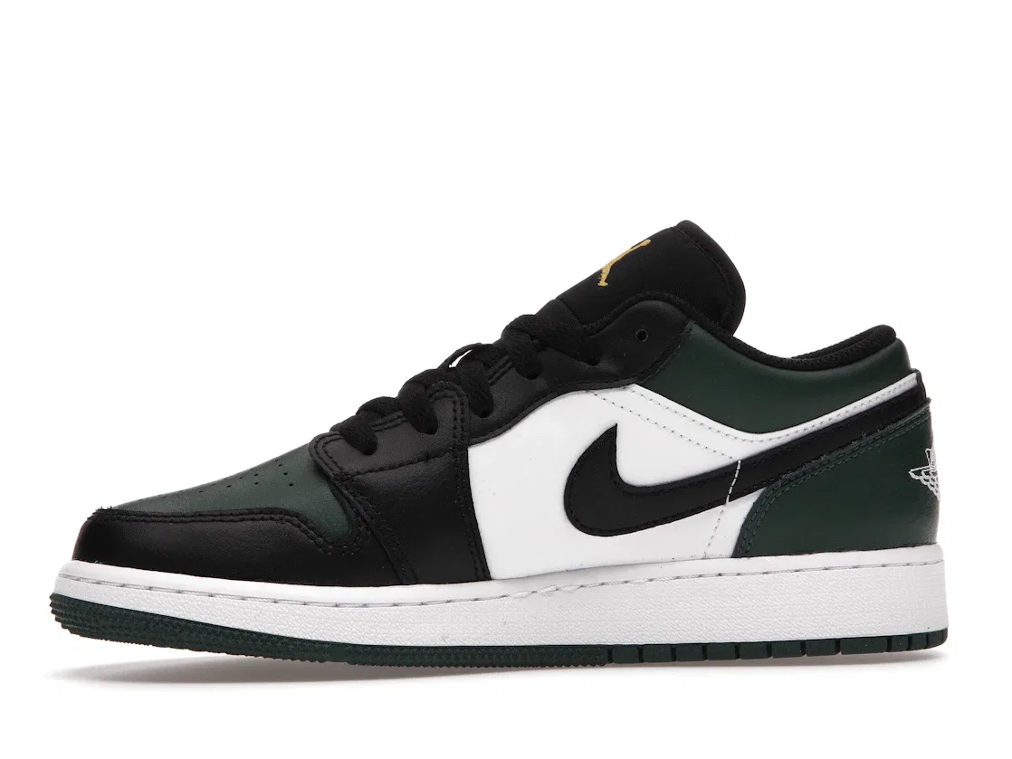 Детские кроссовки Lifestyle с принтом Jordan 1 Low Jordan, Noble Green/White/Black/Pollen — фото 3