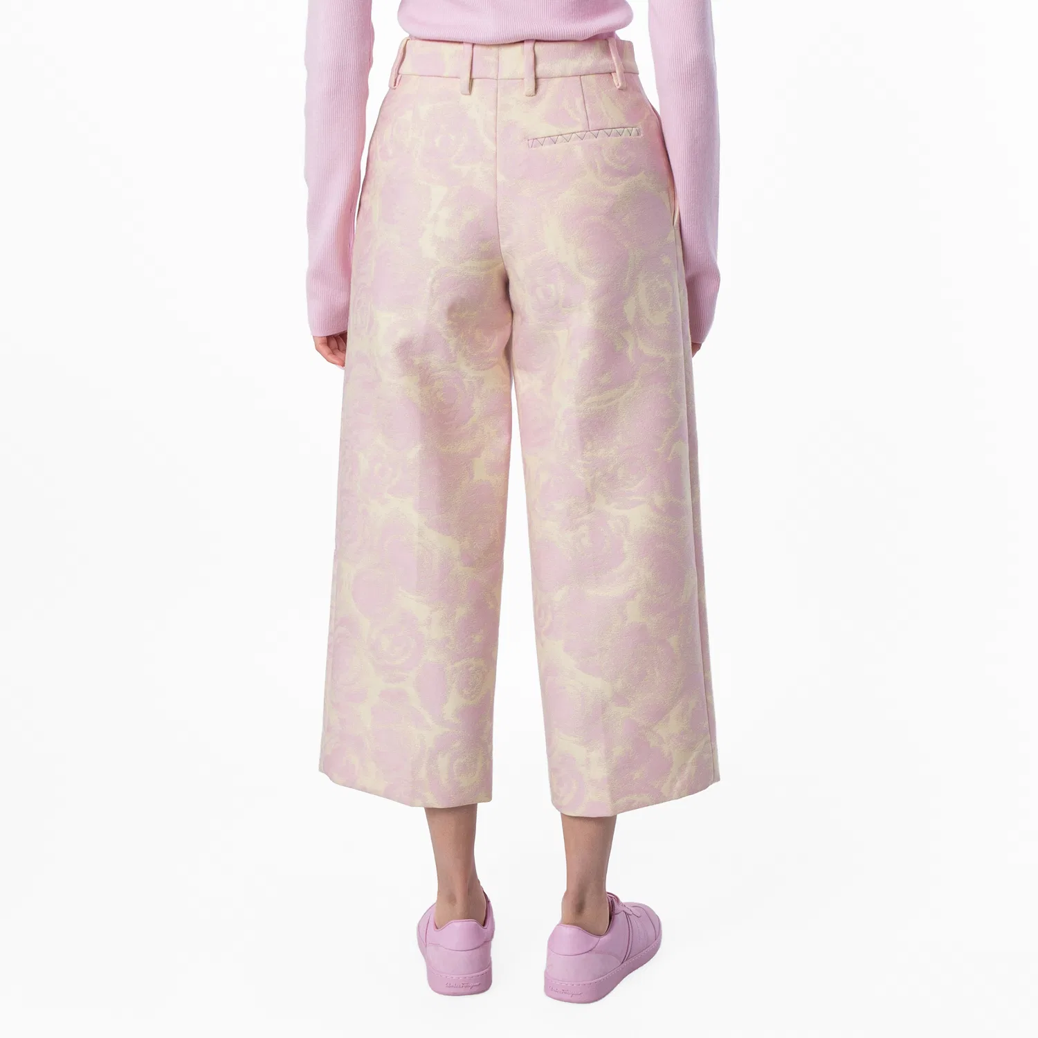 Брюки с принтом Rose Print Wool-Blend Burberry, Cameo Ip Pattern — фото 4