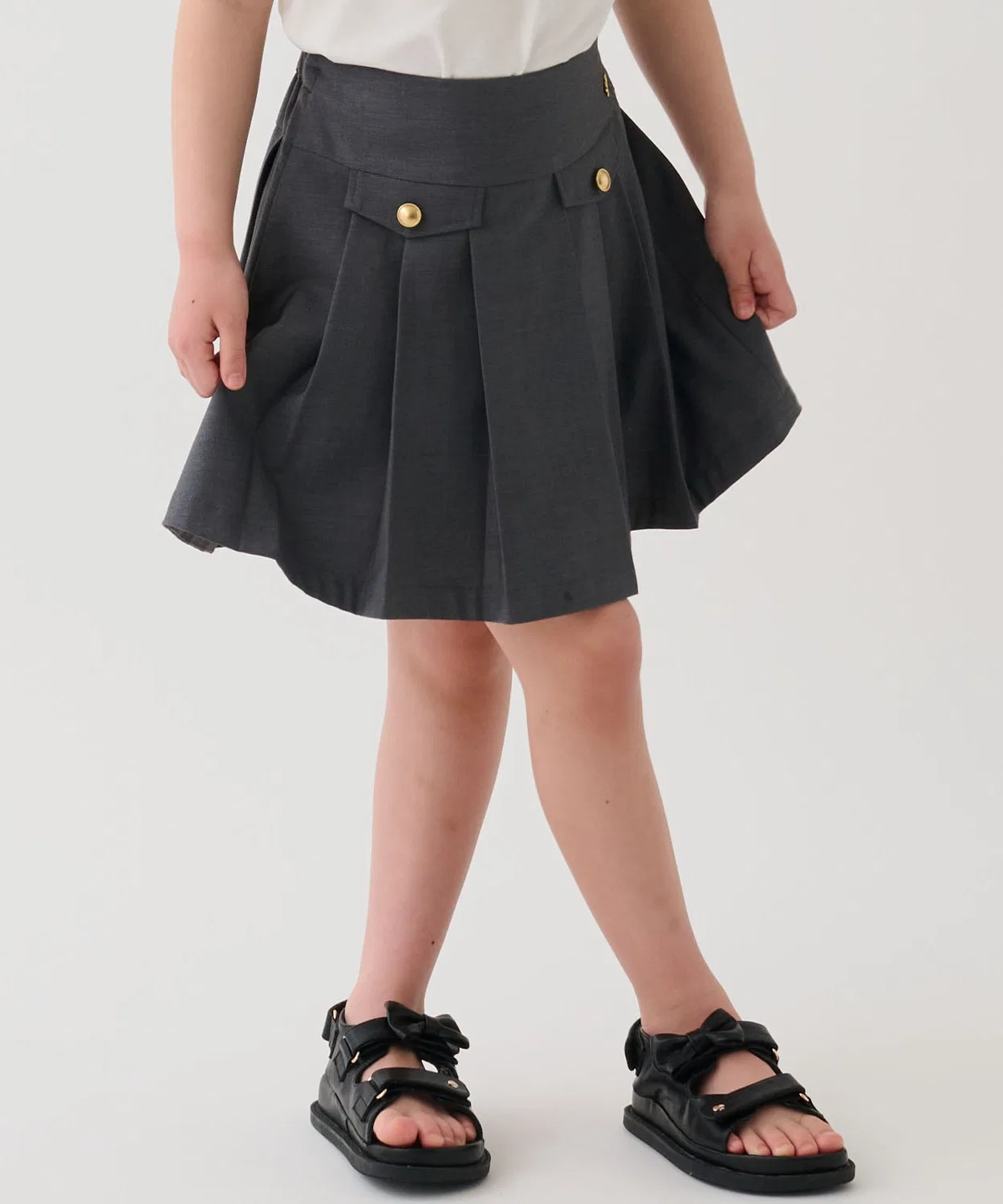 Детская юбка-плиссе с фальш-карманами kate spade new york kids, Charcoal