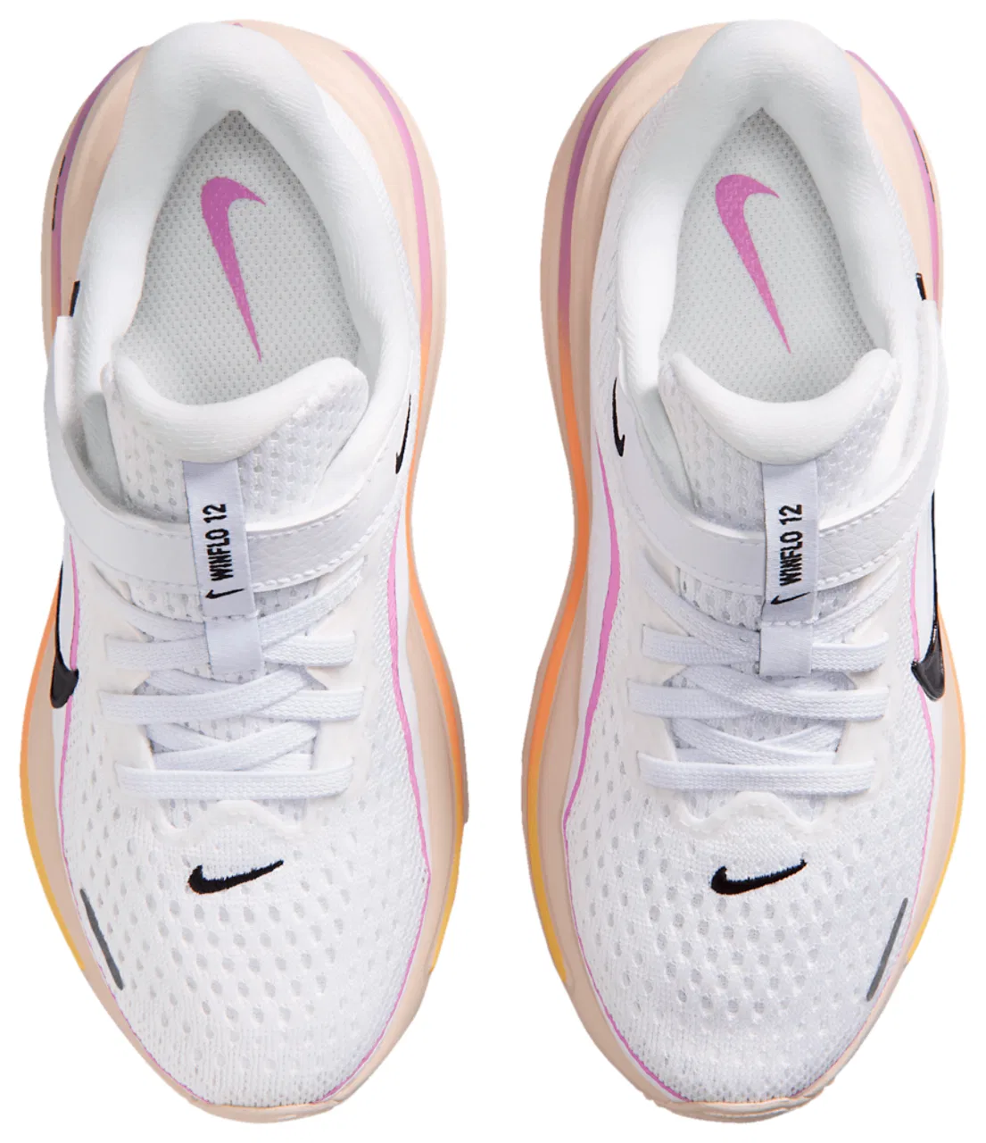 Детские кроссовки для девочек с сетчатым верхом Nike Air Winflo 12, White/Pink/Black — фото 4