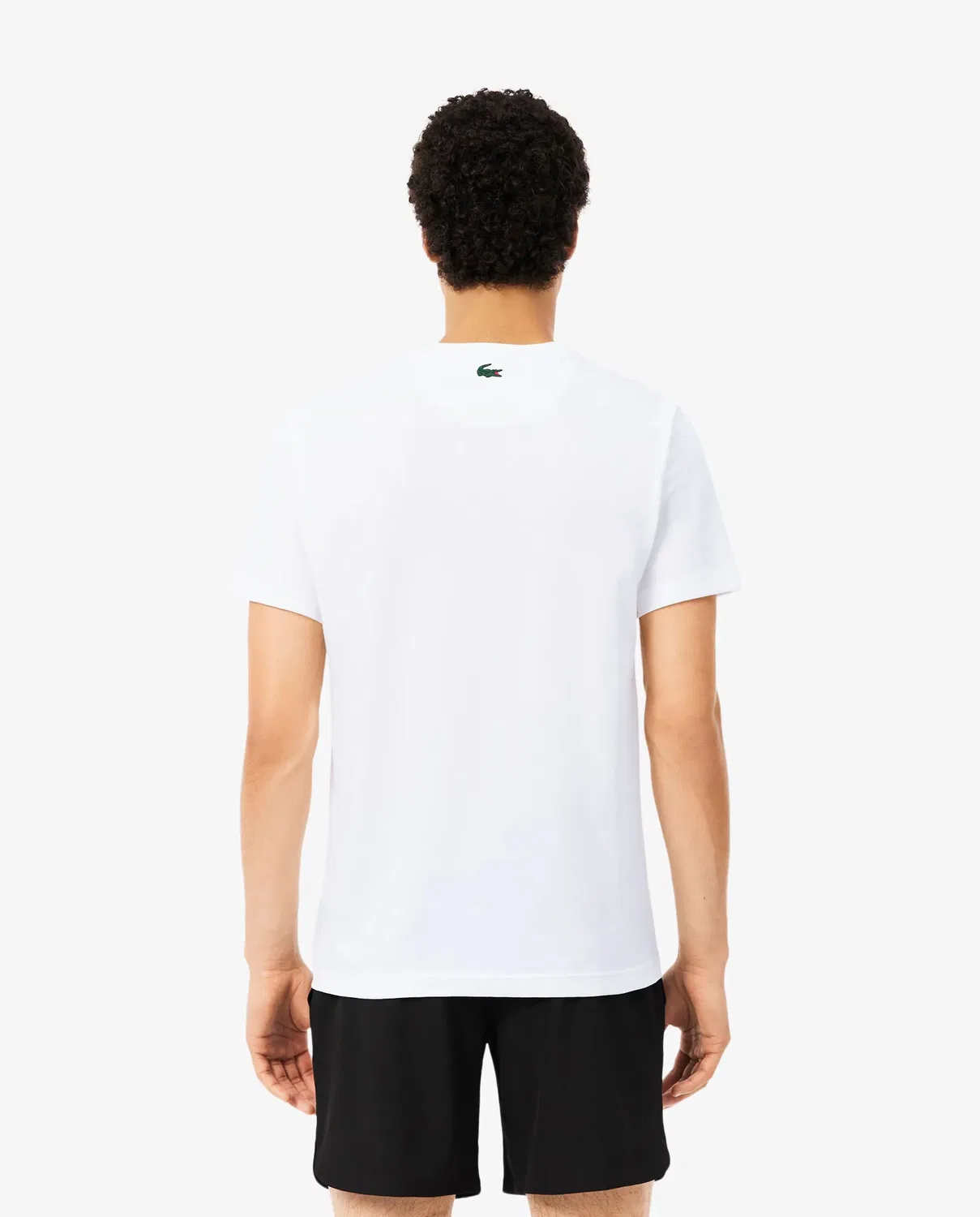 Футболка мужская Lacoste с коротким рукавом, хлопок/полиэстер, Blanco — фото 2