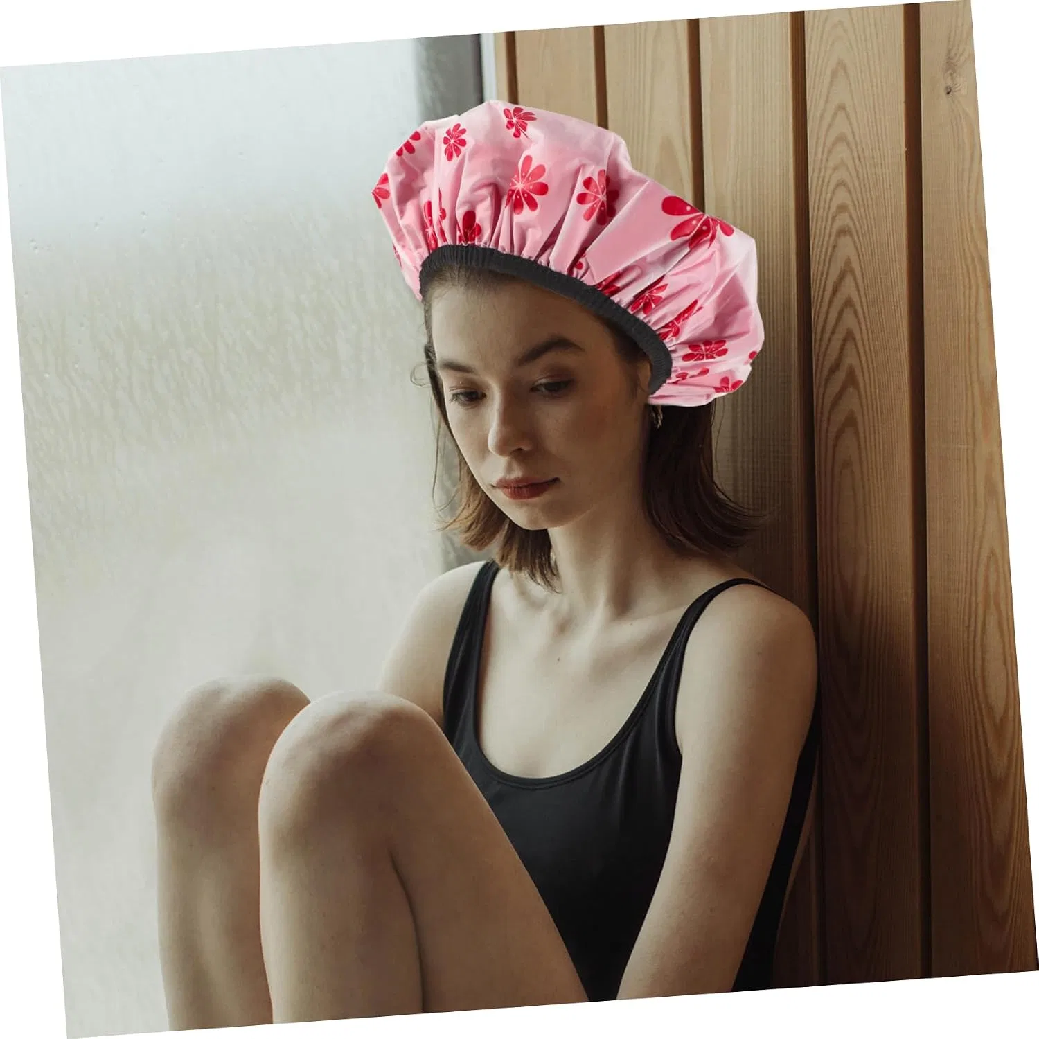 Шапочка для душа большая, Healeved, сатин, EVA, 28,5x28,5см — фото 3