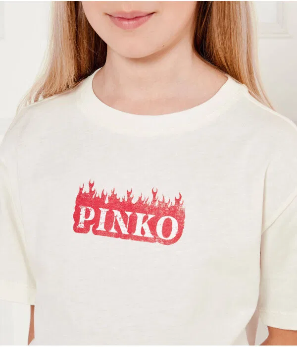 Детская футболка оверсайз Pinko Up, Écru — фото 4