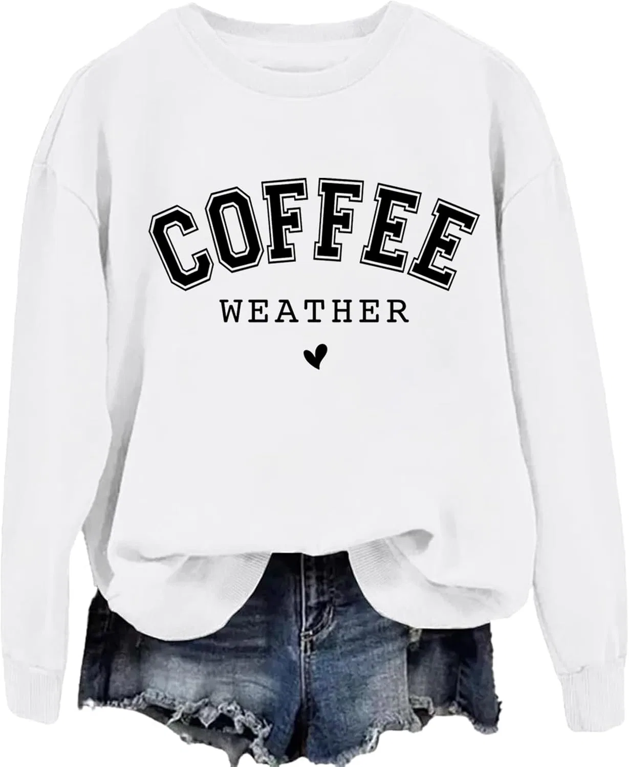 Женский свитшот с длинным рукавом Coffee Weather, серый — фото 3