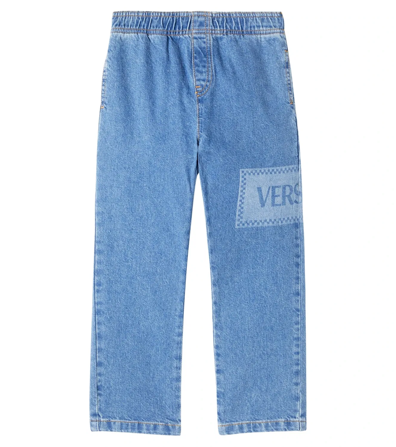 Джинсы прямые с логотипом Versace Kids, синий