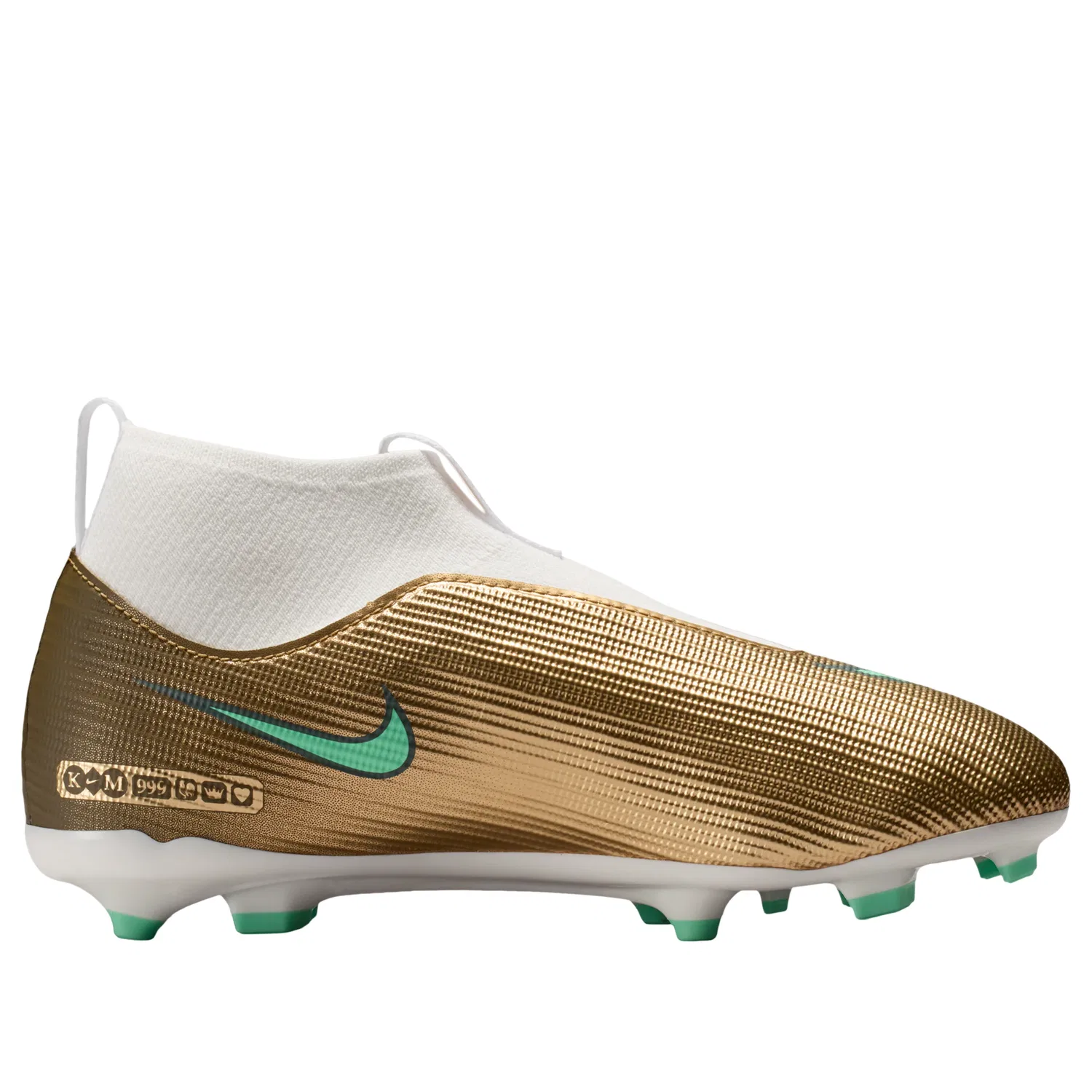Детские кроссовки Jr. Mercurial Superfly 11 Academy MG High 'Kylian Mbappe Golden Boot' Nike, Metallic Gold/Green Glow — фото 2