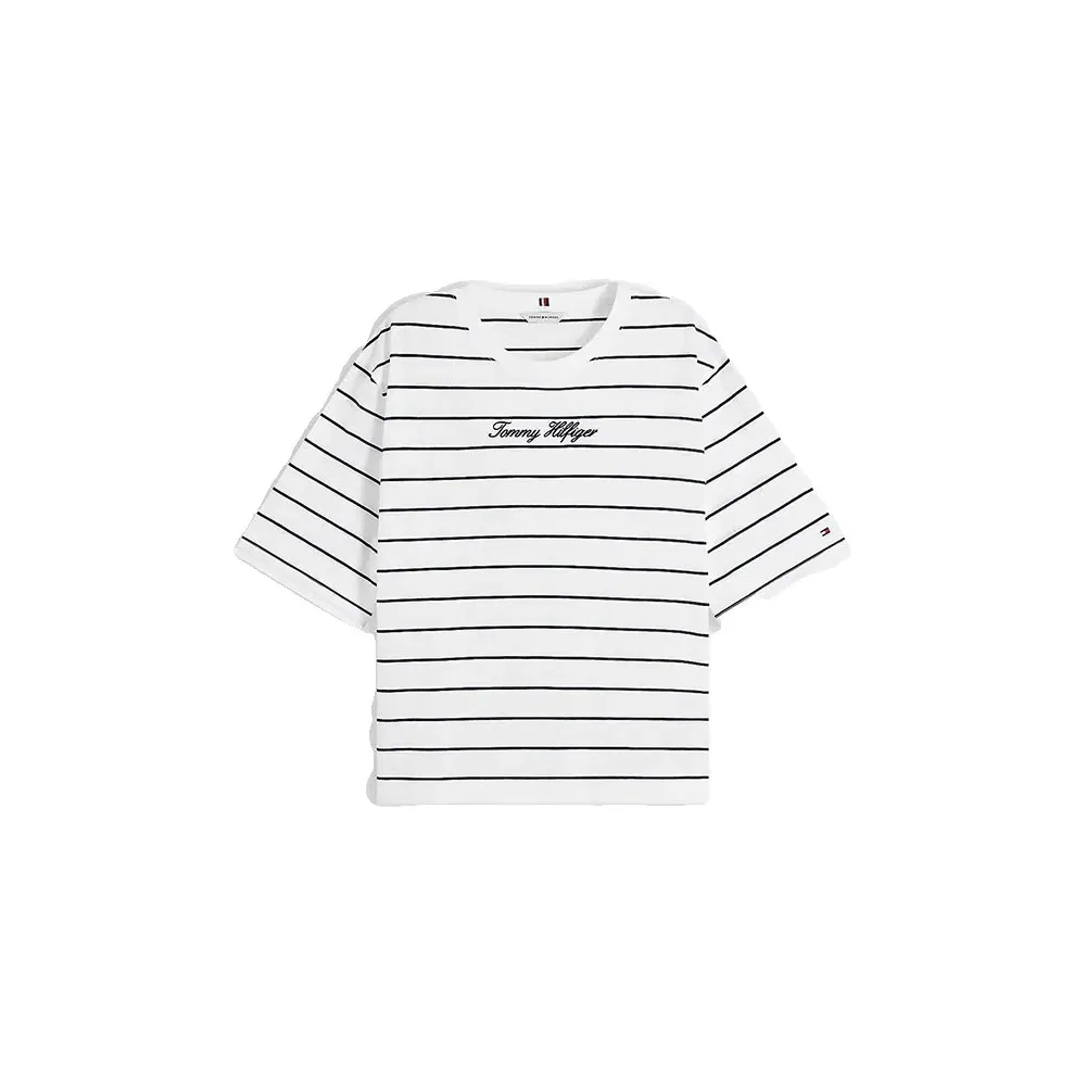Женская футболка свободного кроя Tommy hilfiger, White — фото 3